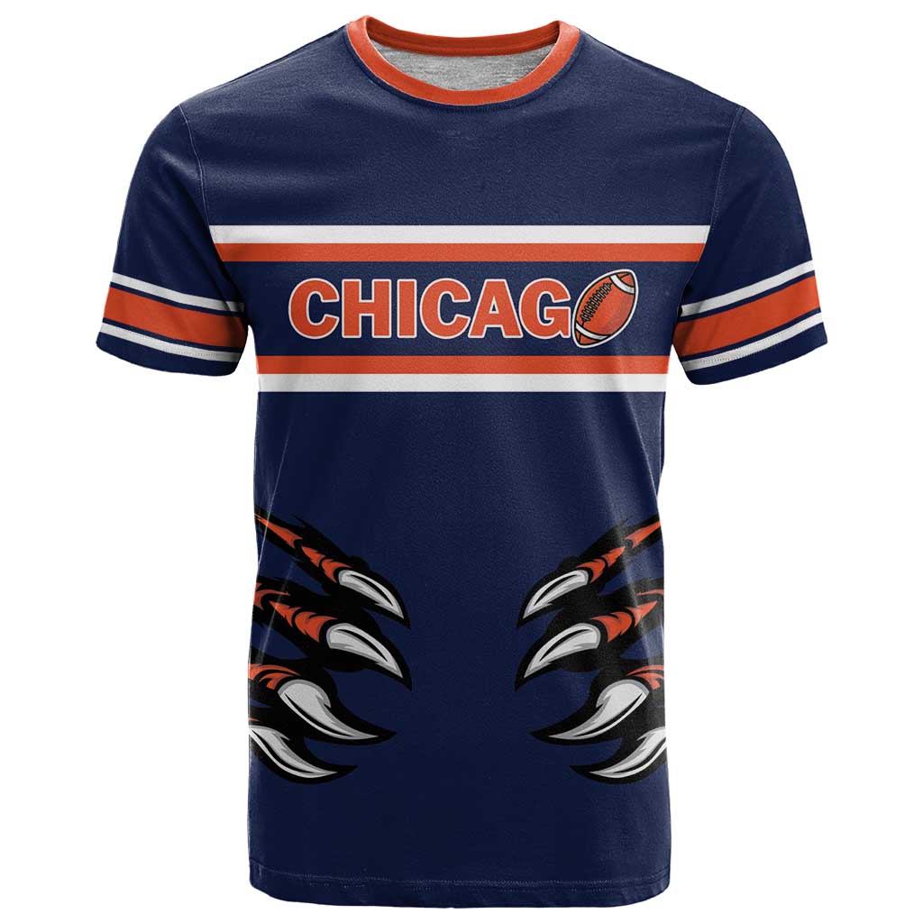 Custom Chicago Football T-Shirt One Two Three Bears Graphic Tee
