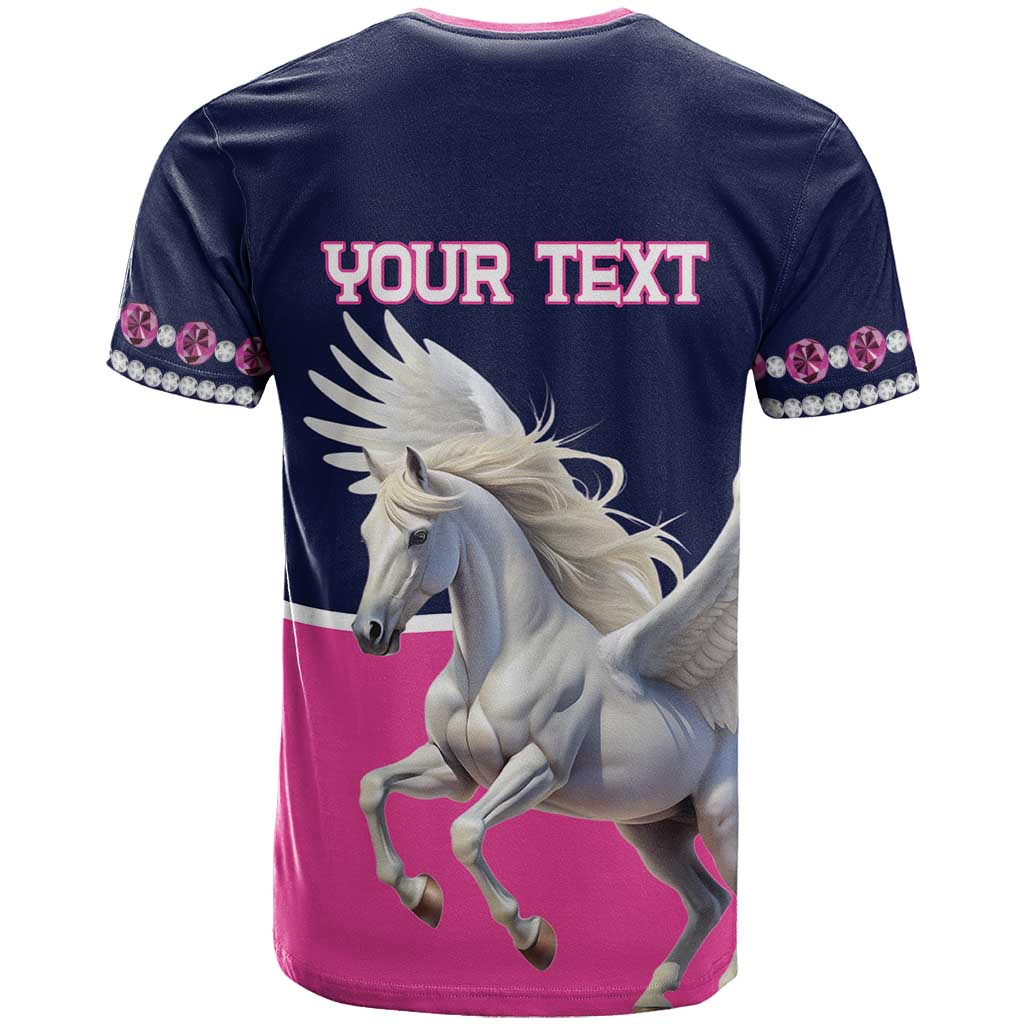 Personalized Pegasus Horse Racing T-Shirt Diamond Luxury Style Graphic Tee