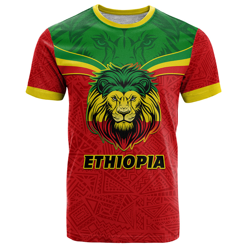 Personalised Ethiopia T-Shirt Lion Of Judah Flag Style Special Version Graphic Tee