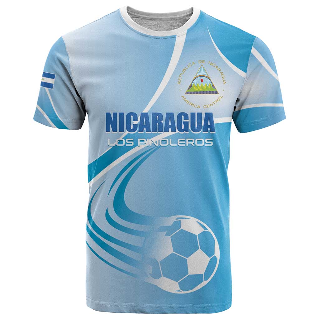 Custom Nicaragua Football T-Shirt Vamos Los Pinoleros Graphic Tee