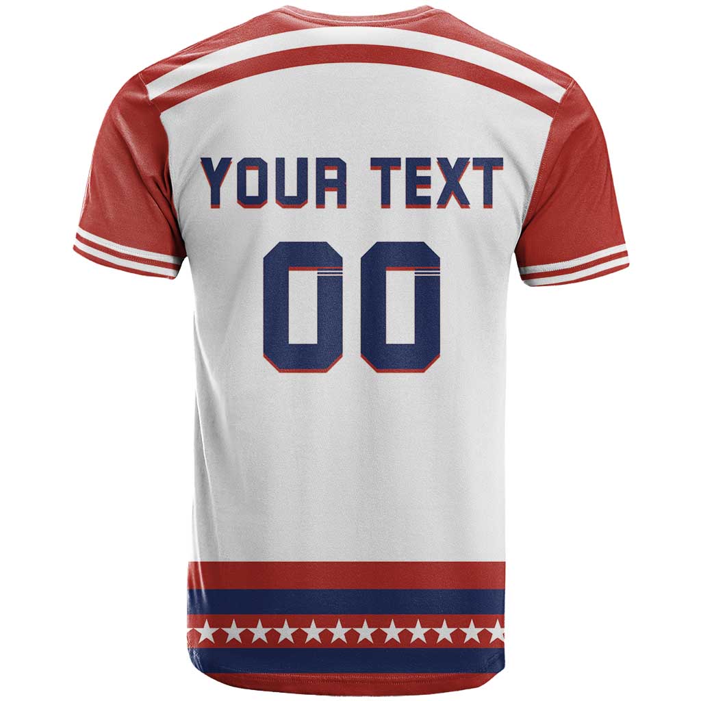 Custom Hockey 2026 USA White T-Shirt United States Go Champions Graphic Tee