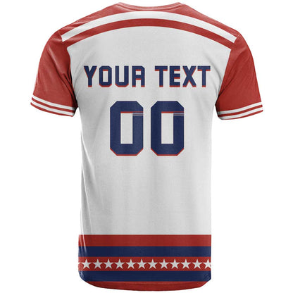 Custom Hockey 2026 USA White T-Shirt United States Go Champions Graphic Tee