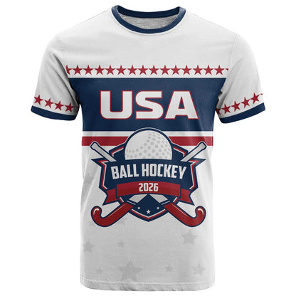 Custom Ball Hockey 2026 USA T-Shirt US Team Go Champions Graphic Tee