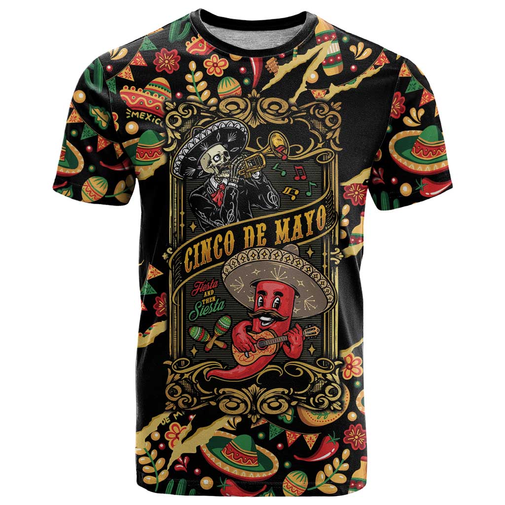 Mexico Cinco de Mayo T-Shirt Fiesta and then Siesta Graphic Tee