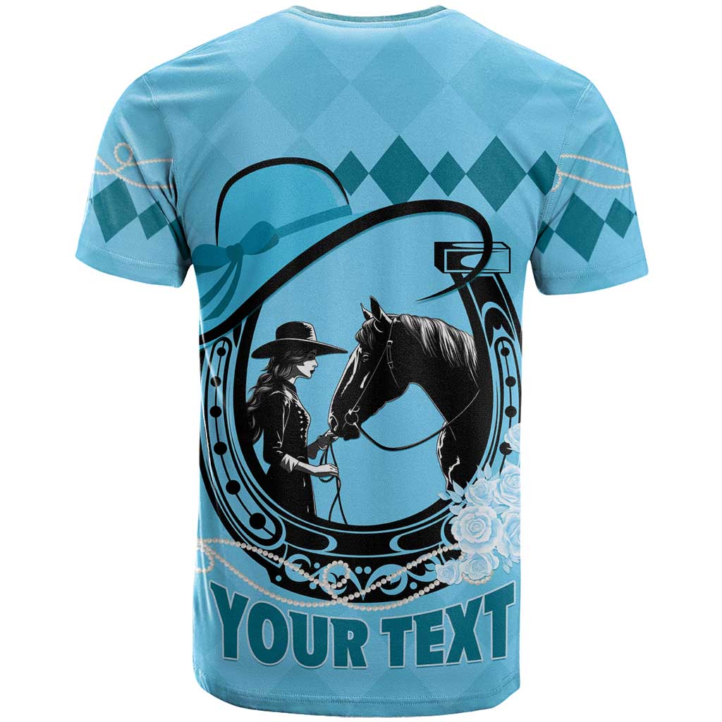 Personalized Kentucky Horse Racing T-Shirt Beauty and The Horse Blue Version Graphic Tee