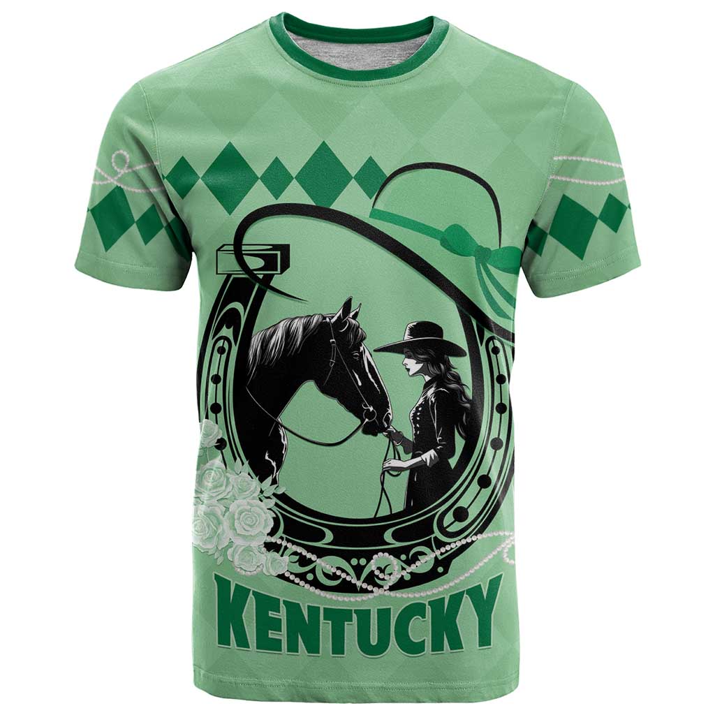 Personalized Kentucky Horse Racing T-Shirt Beauty and The Horse Green Version Graphic Tee