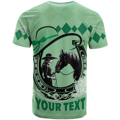 Personalized Kentucky Horse Racing T-Shirt Beauty and The Horse Green Version Graphic Tee
