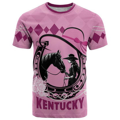 Personalized Kentucky Horse Racing T-Shirt Beauty and The Horse Pink Version Graphic Tee