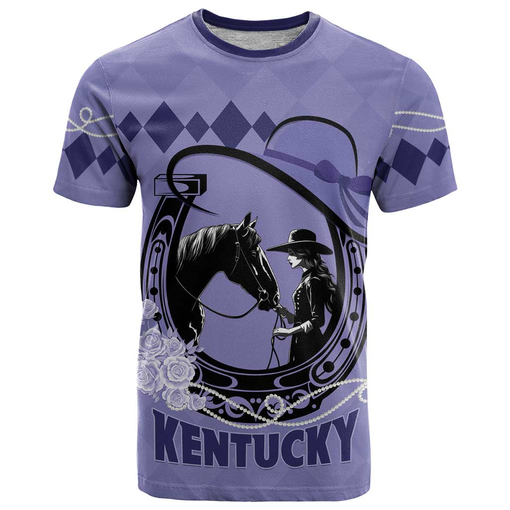 Personalized Kentucky Horse Racing T-Shirt Beauty and The Horse Purple Version Graphic Tee