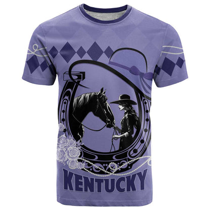 Personalized Kentucky Horse Racing T-Shirt Beauty and The Horse Purple Version Graphic Tee