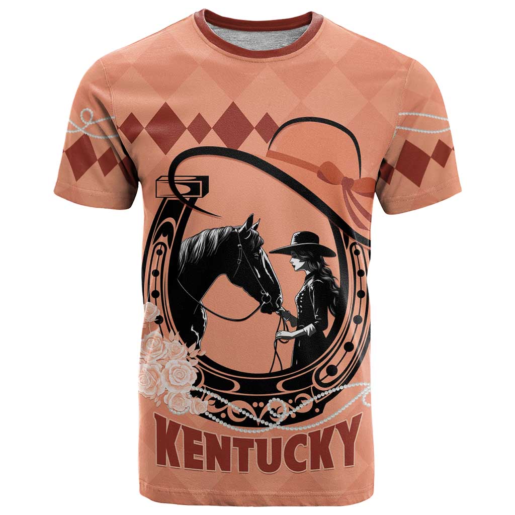 Personalized Kentucky Horse Racing T-Shirt Beauty and The Horse Orange Version Graphic Tee