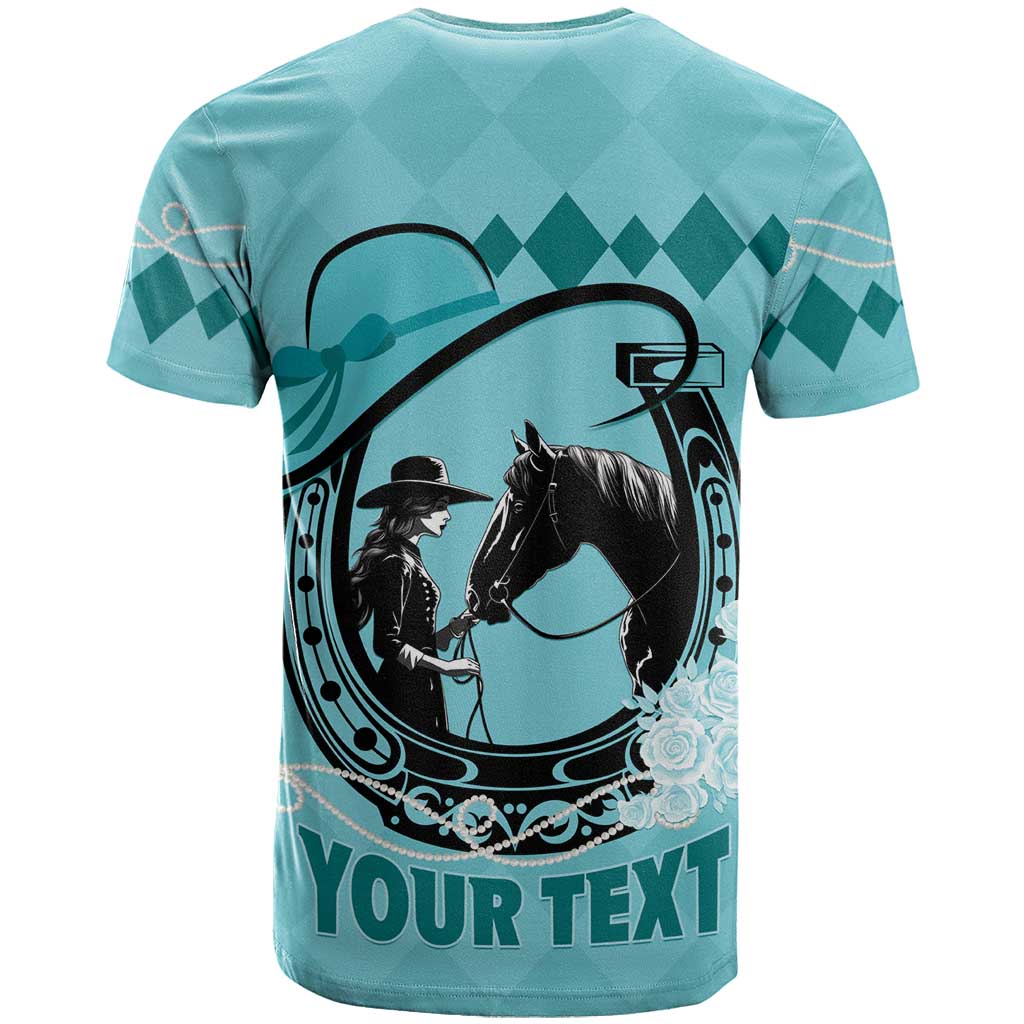 Personalized Kentucky Horse Racing T-Shirt Beauty and The Horse Teal Version Graphic Tee