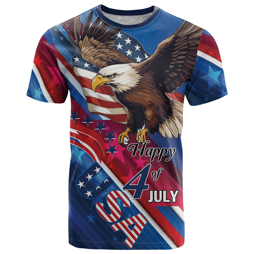 Personalized USA Independence Day 2024 T-Shirt United States Eagle Graphic Tee