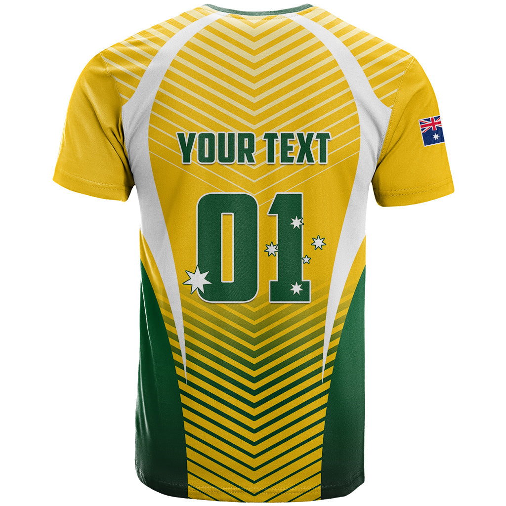 Personalised Australia Soccer T-Shirt Matildas Sporty Yellow Version Graphic Tee