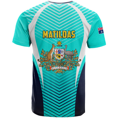 Australia Soccer T-Shirt Matildas Sporty Turquoise Version Graphic Tee