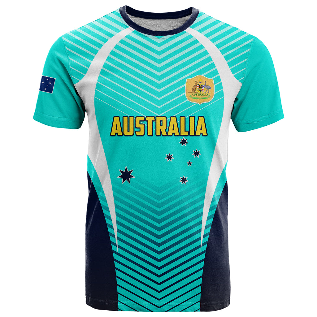 Personalised Australia Soccer T-Shirt Matildas Sporty Turquoise Version Graphic Tee