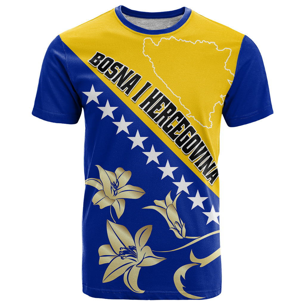 Bosnia and Herzegovina Independence Day T-Shirt Bosna i Hercegovina Lily Graphic Tee