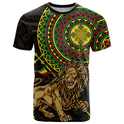 Ethiopia National Day T-Shirt Lion Of Judah African Pattern Graphic Tee