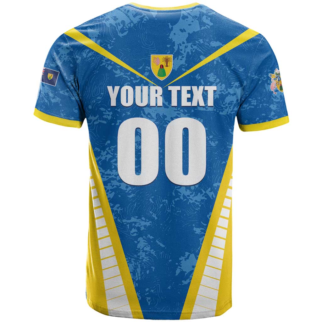 Custom Turks and Caicos Islands Football T-Shirt Team TCI Go Champions Graphic Tee