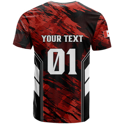 Personalised Canada Soccer T-Shirt Canadian Maple Sporty Style Graphic Tee