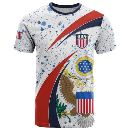 Personalised United States Soccer T-Shirt USA Coat Of Arms Sporty Style Graphic Tee