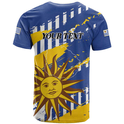 Personalized Uruguay 200th Independence Day T-Shirt Sol de Mayo Grunge Stylized Graphic Tee