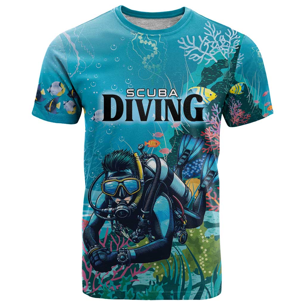 Personalized Scuba Diving T-Shirt Explore The Depths Discover Yourself Graphic Tee