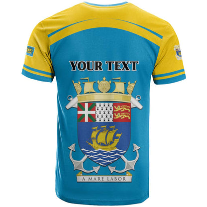 Personalized Saint Pierre and Miquelon T-Shirt A Mare Labor Graphic Tee