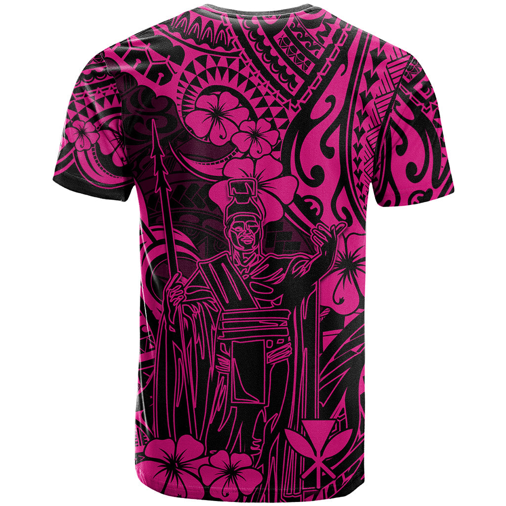 Hawaii King Kamehameha T-Shirt Polynesian Pattern Pink Version Graphic Tee