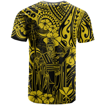 Hawaii King Kamehameha T-Shirt Polynesian Pattern Yellow Version Graphic Tee