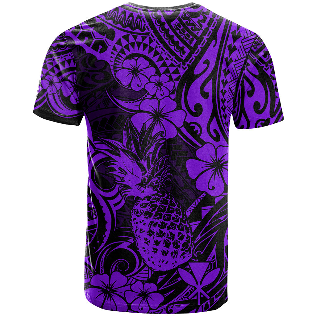 Hawaii Pineapple T-Shirt Polynesian Pattern Purple Version Graphic Tee