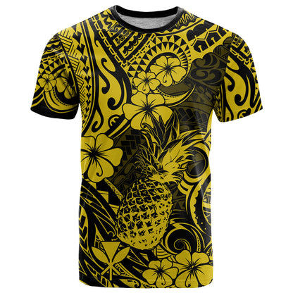 Hawaii Pineapple T-Shirt Polynesian Pattern Yellow Version Graphic Tee