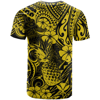 Hawaii Pineapple T-Shirt Polynesian Pattern Yellow Version Graphic Tee