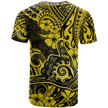 Hawaii Shaka Sign T-Shirt Polynesian Pattern Yellow Version Graphic Tee