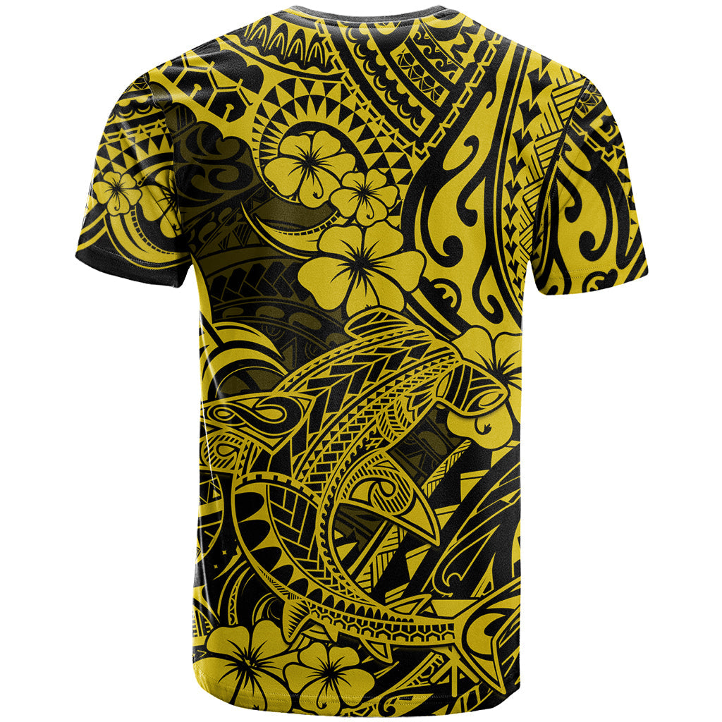Hawaii Shark T-Shirt Polynesian Pattern Yellow Version Graphic Tee