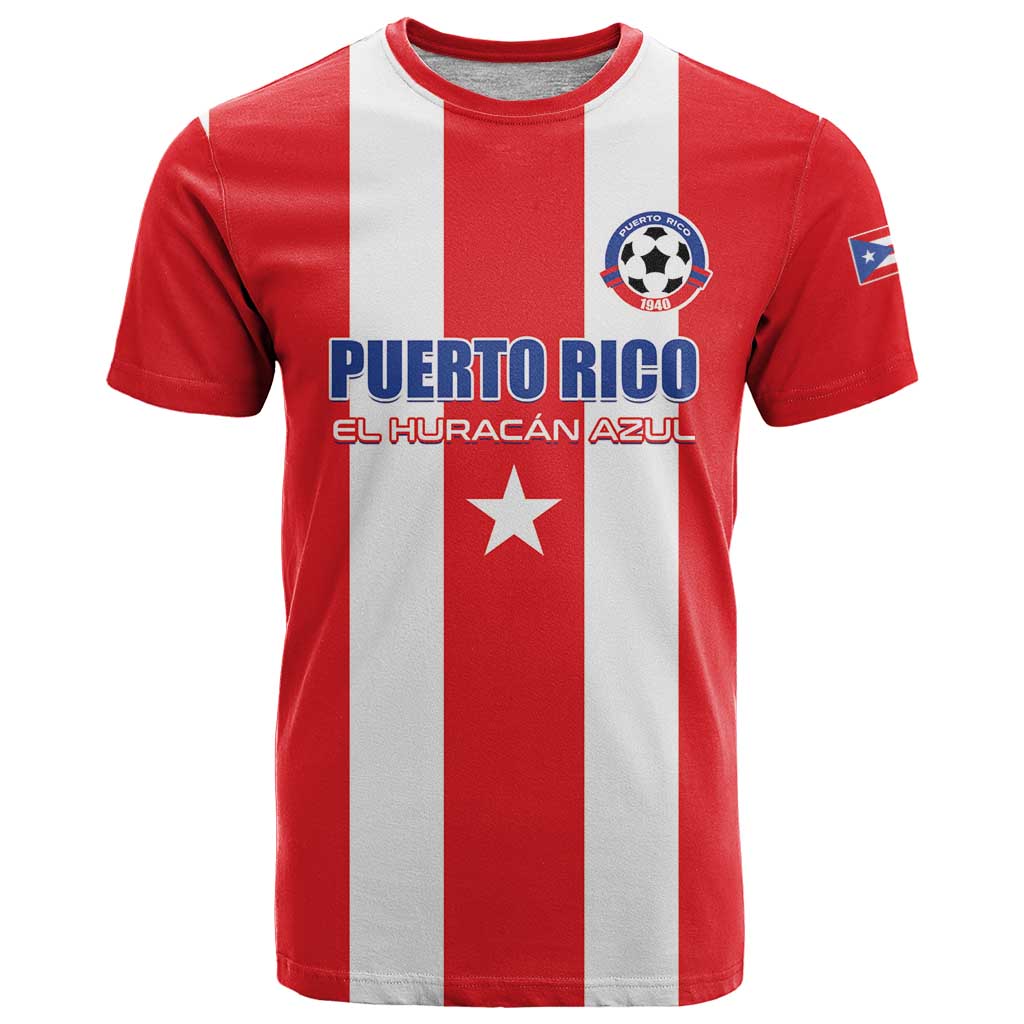 Custom Puerto Rico Football T-Shirt Go The Blue Hurricane Graphic Tee