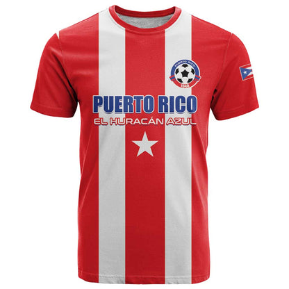 Custom Puerto Rico Football T-Shirt Go The Blue Hurricane Graphic Tee