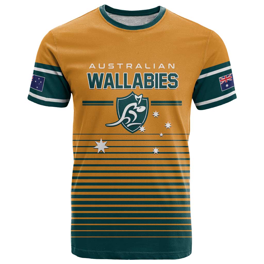 Custom Rugby Australia T-Shirt Junior Wallabies Go Champions Graphic Tee