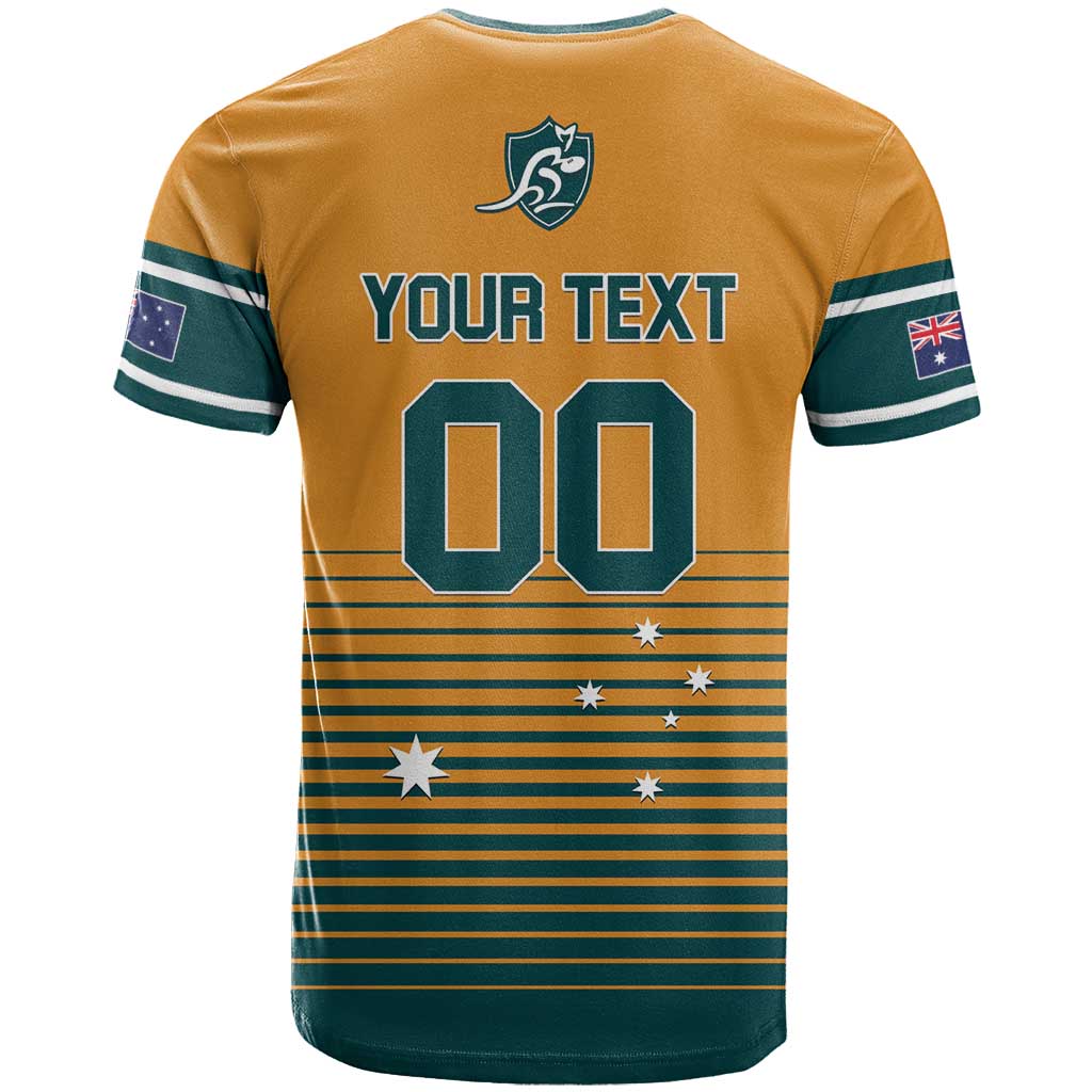 Custom Rugby Australia T-Shirt Junior Wallabies Go Champions Graphic Tee