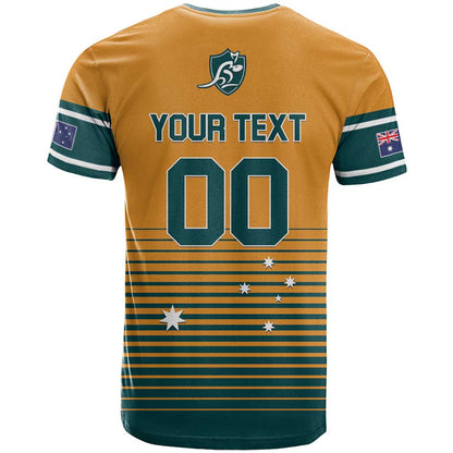 Custom Rugby Australia T-Shirt Junior Wallabies Go Champions Graphic Tee