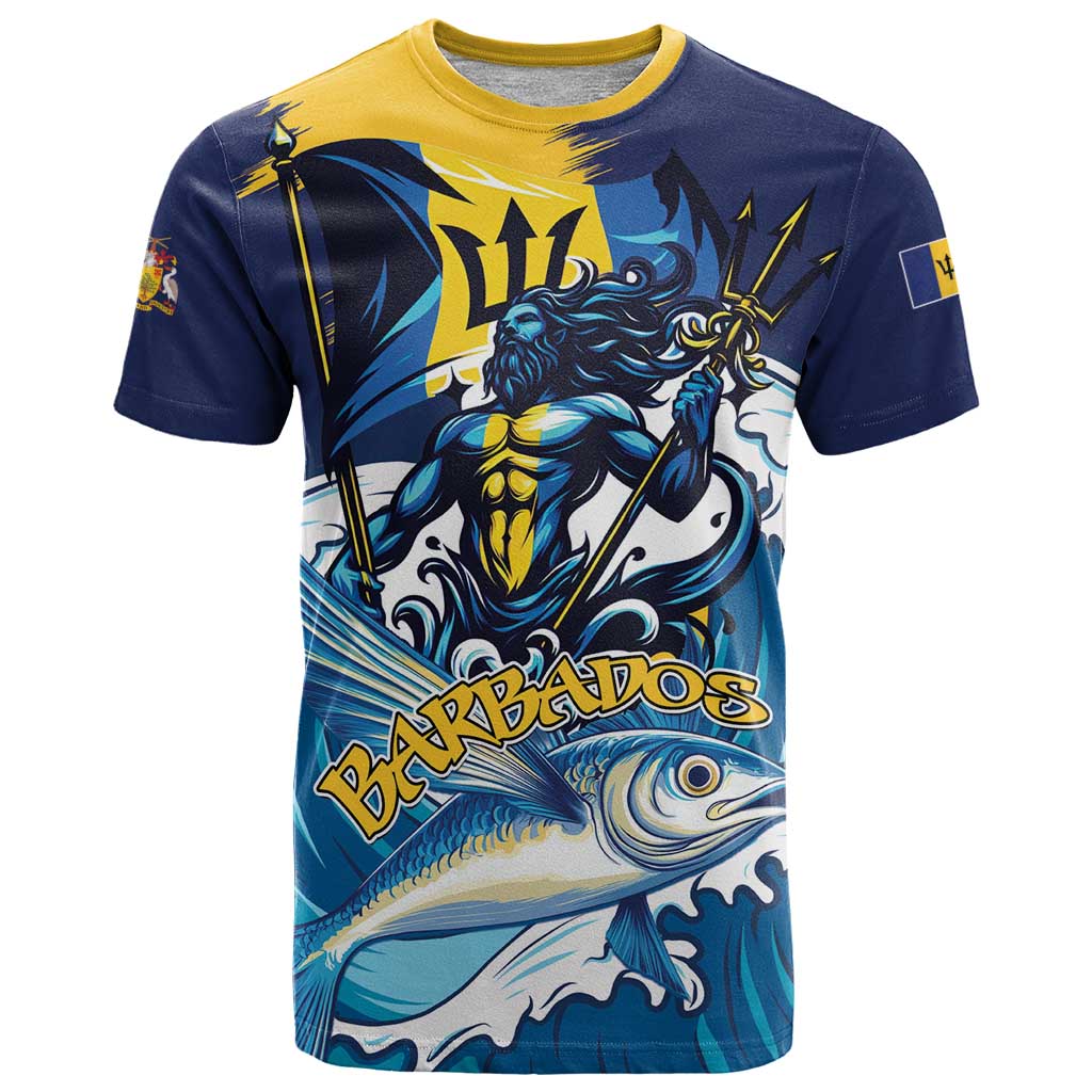 Personalized Barbados God Of The Sea T-Shirt Bajan Flying Fish Special Version Graphic Tee