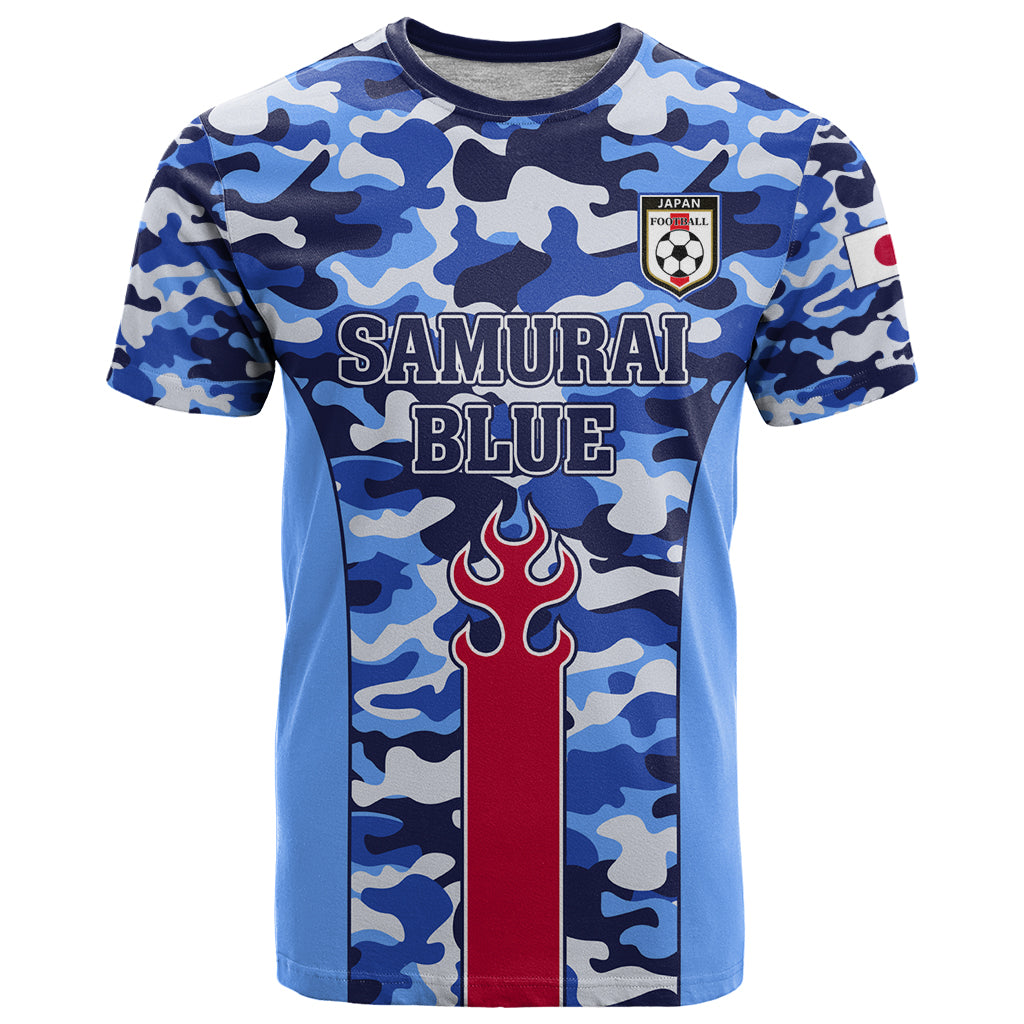 Japan Football T-Shirt Come On Samurai Blue Graphic Tee