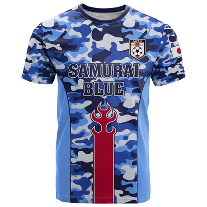 Japan Football T-Shirt Come On Samurai Blue Graphic Tee