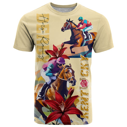 Kentucky T-Shirt Horse Racing Lily Stargazer Graphic Tee