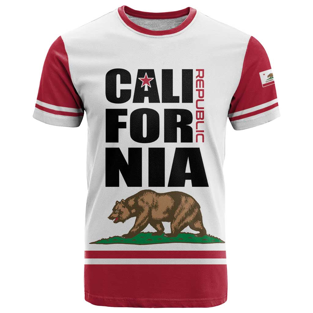 Personalized California Republic T-Shirt Red Star The Bear Flag Graphic Tee