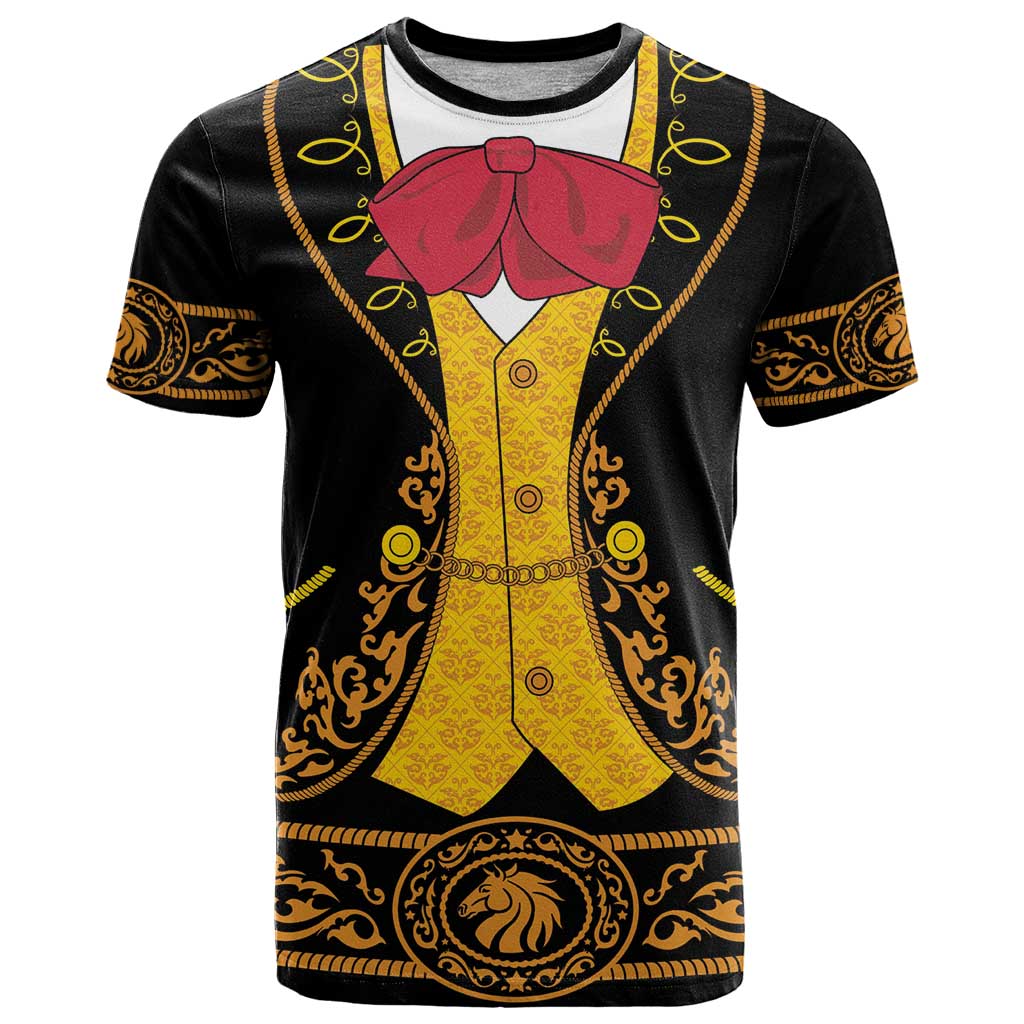 Mexican Mariachi Charro Suit Stylized T-Shirt Cinco de Mayo Fiesta Graphic Tee