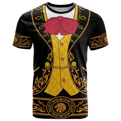 Mexican Mariachi Charro Suit Stylized T-Shirt Cinco de Mayo Fiesta Graphic Tee