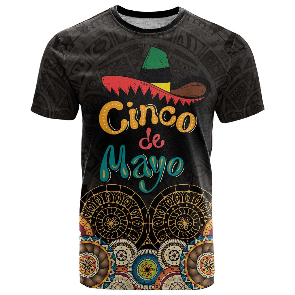 Personalized Mexico Cinco de Mayo Fiesta T-Shirt Traditional Sombrero Hat Graphic Tee