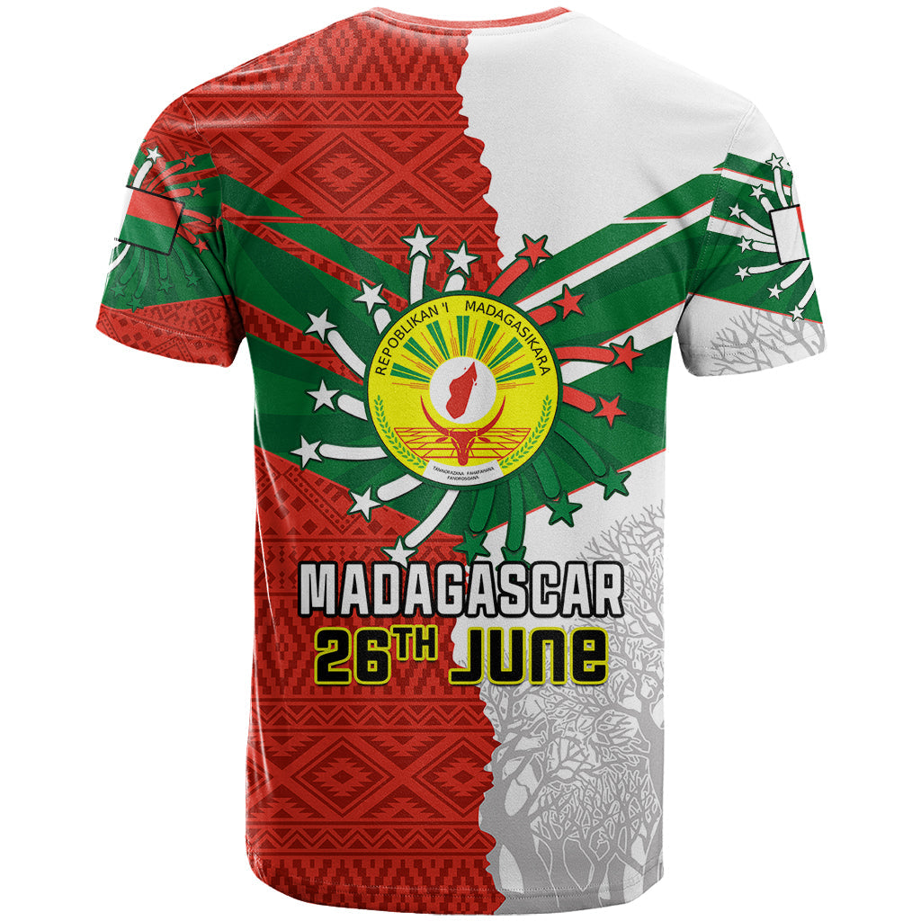 26 June Madagascar Independence Day T-Shirt Baobab Mix African Pattern Graphic Tee