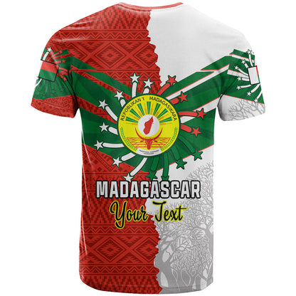 Personalised 26 June Madagascar Independence Day T-Shirt Baobab Mix African Pattern Graphic Tee